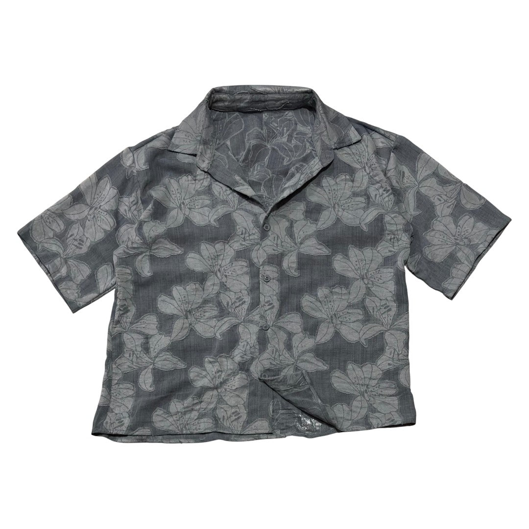 Camisa Holgada "Midnight Bloom" - Grey Edition
