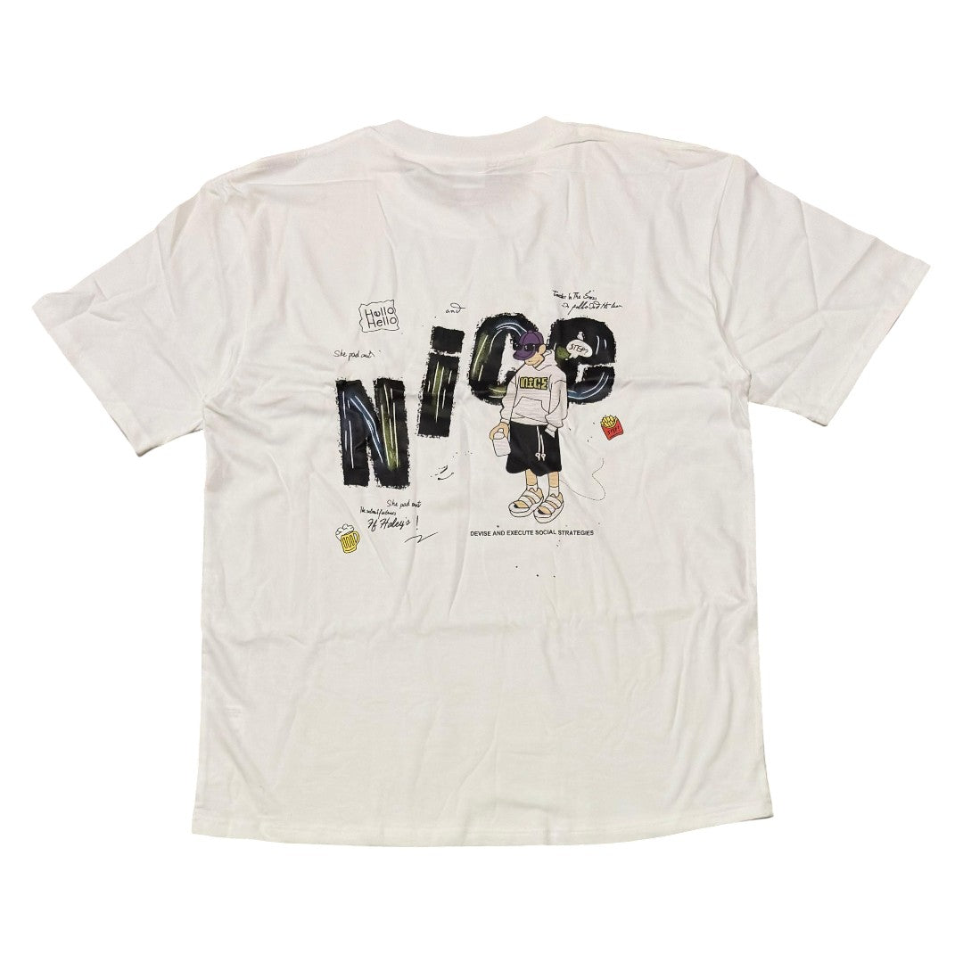 Camiseta Oversize "Nice" - White Edition