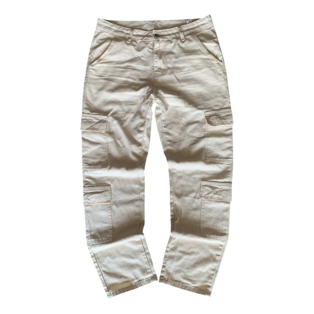 Pantalón Cargo 'Canvas' | Utility de Sarga Color Beige