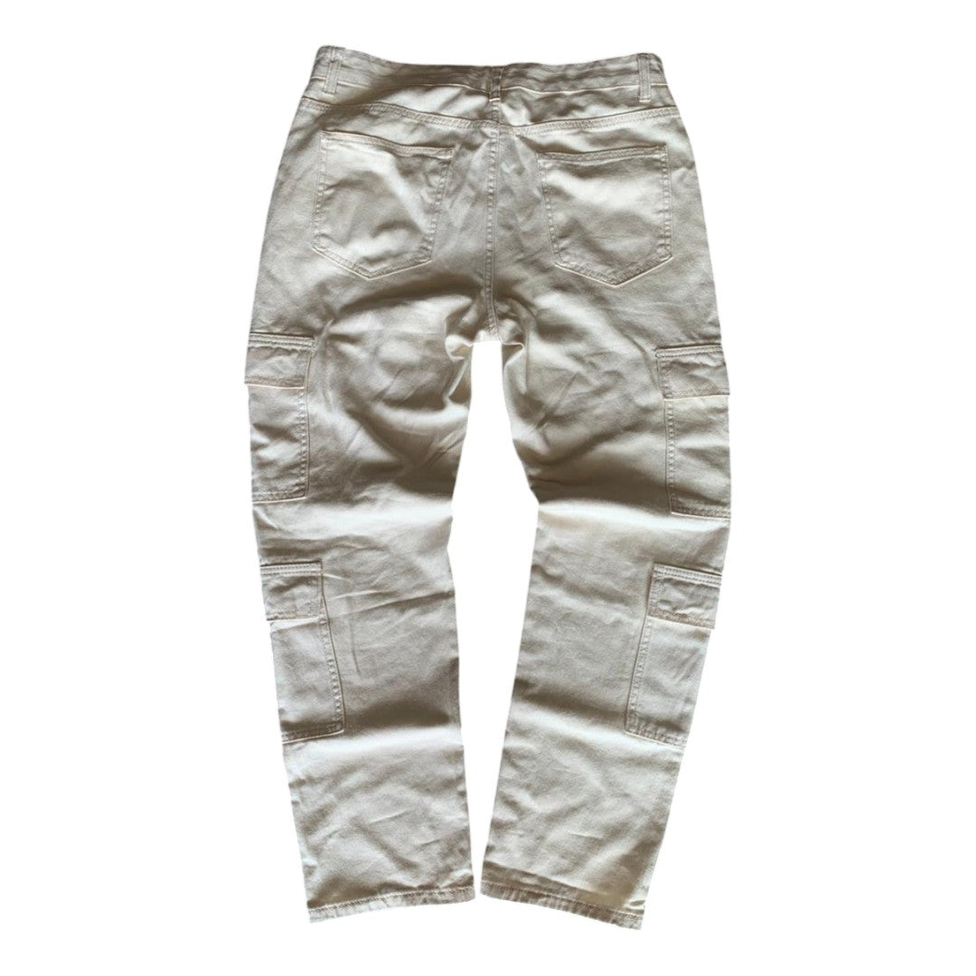 Pantalón Cargo 'Canvas' | Utility de Sarga Color Beige