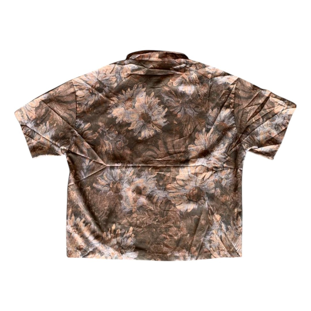 Camisa Zipper 'Strata' | Streetwear Abstract Print con Parches